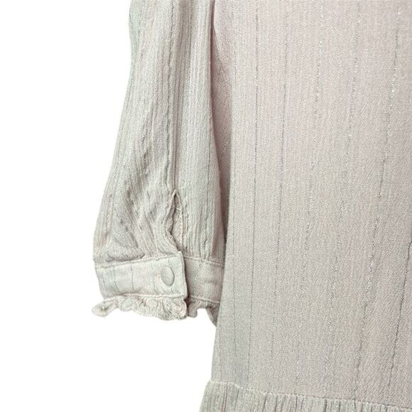 Aqua Short Sleeve Ruffle Mini Dress Pink & Silver Size Medium - Picture 4 of 6